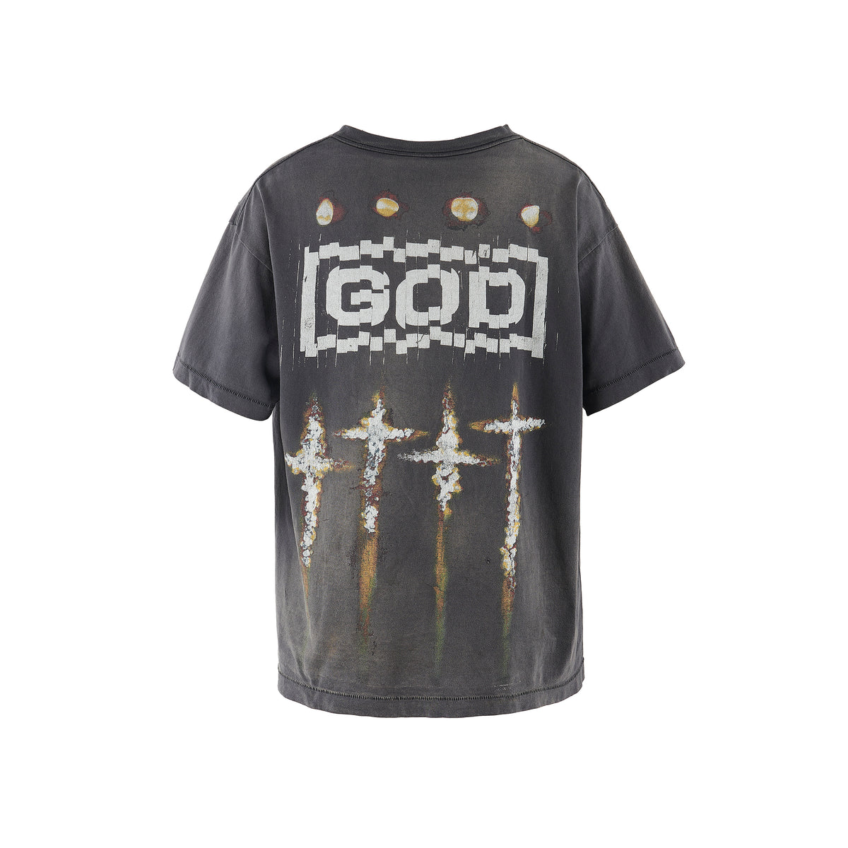 SM-A23-0000-C09/FS_SS T-SHIRT/GOD/BLACK/©SAINT Mxxxxxx