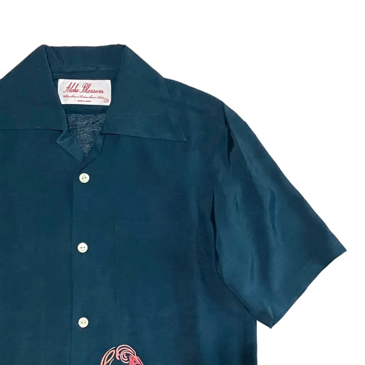 FLAMINGO SHORT SLEEVE - NAVY×PINK | Aloha Blossom | THE GROUND