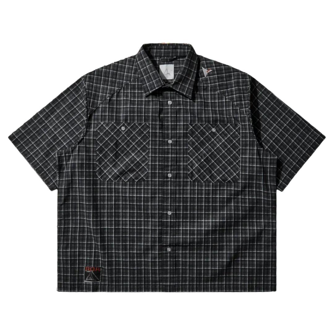 トップス Floweave Printed Check Sleeve Shirt Aair Floweave Printed Check Short Sleeve Shirt | ROA | THE GROUND