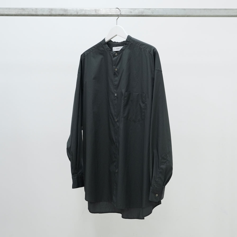 Broad L/S Oversized Band Collar Shirt [5 COLORS]