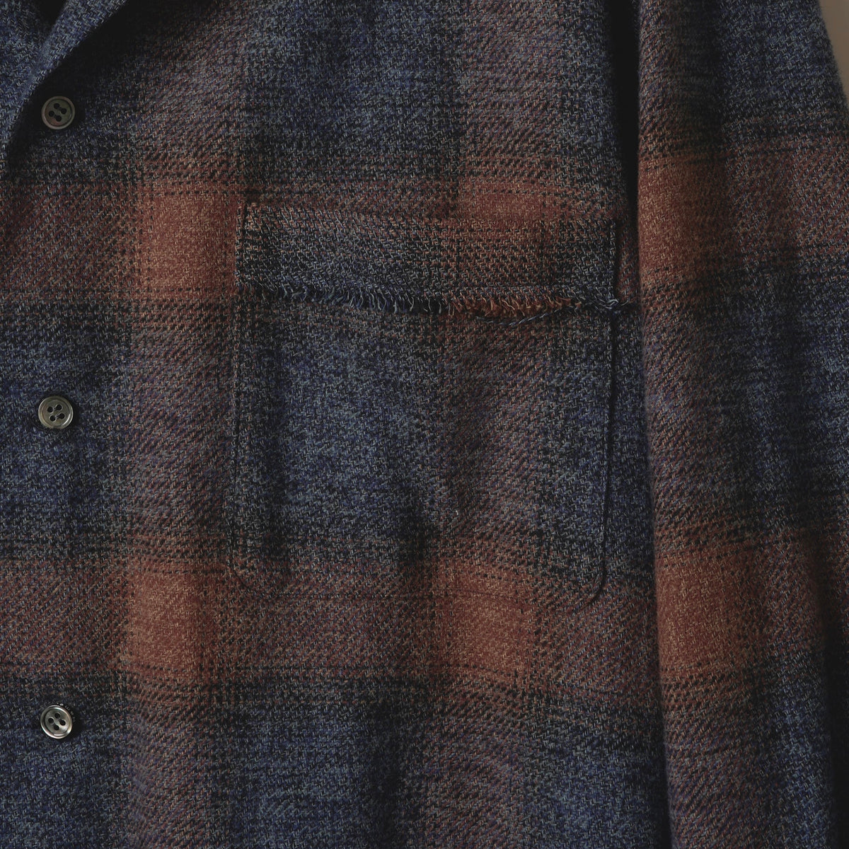 OMBRE CHECK CUTOFF BOX SHORT SHIRT/Name.（ネーム）/THE GROUND depot. ONLINE