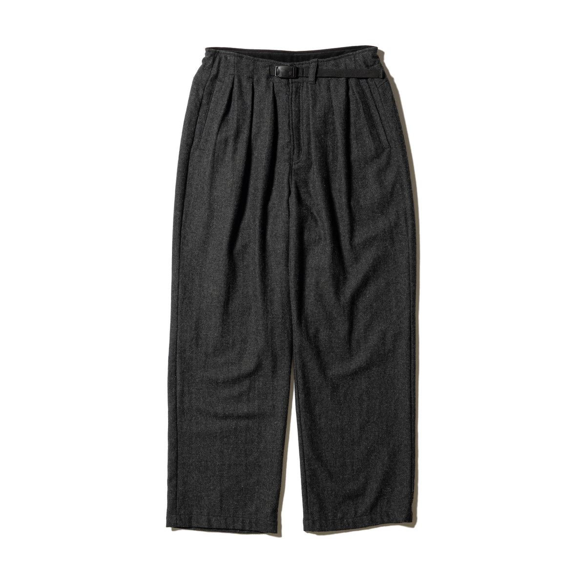 CRAFTED 3 TUCK SLACKS / WOOL MIX TWILL | SandWaterr | THE GROUND