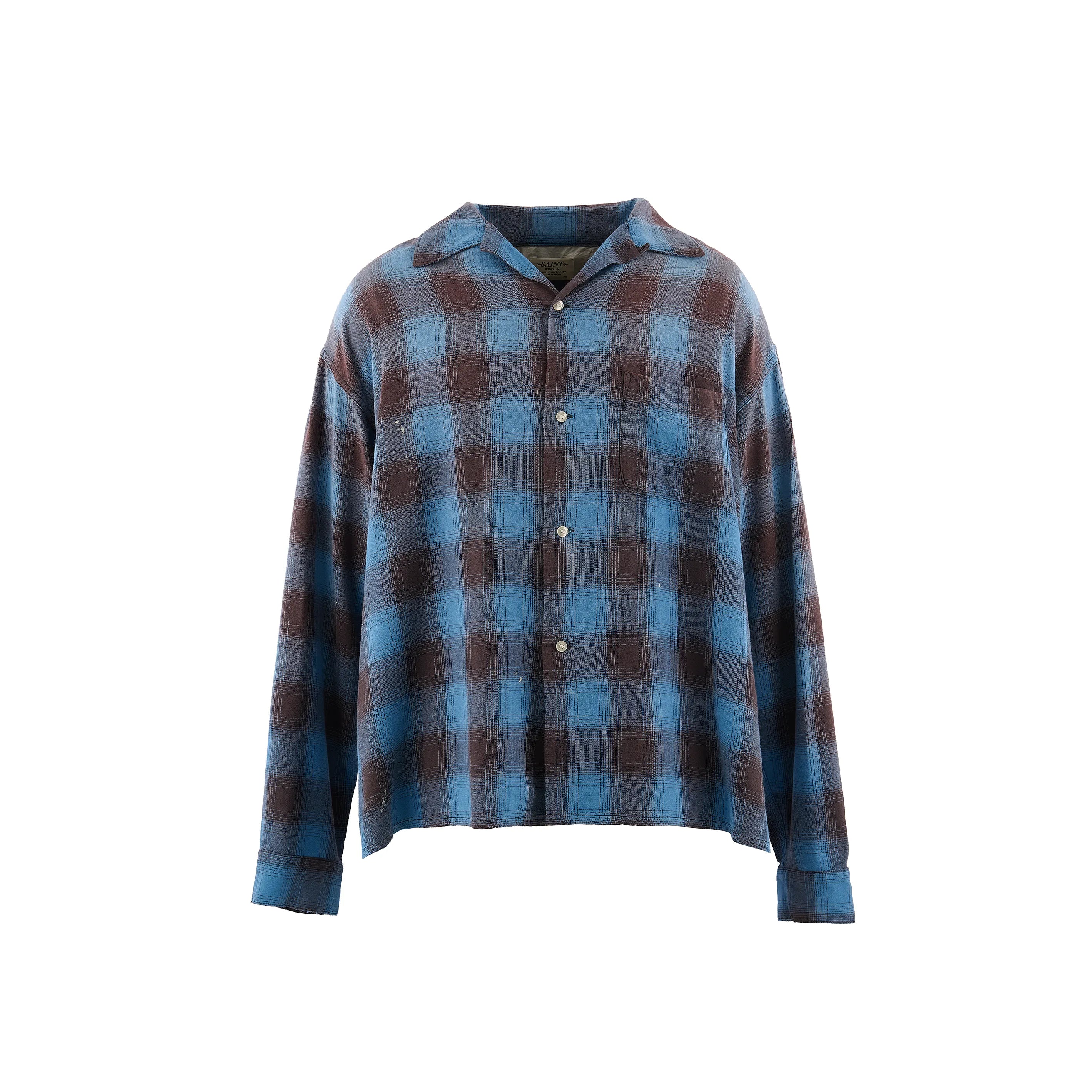 SM-MK8-0000-044/RAYON SHIRT/CHECK/BLUE