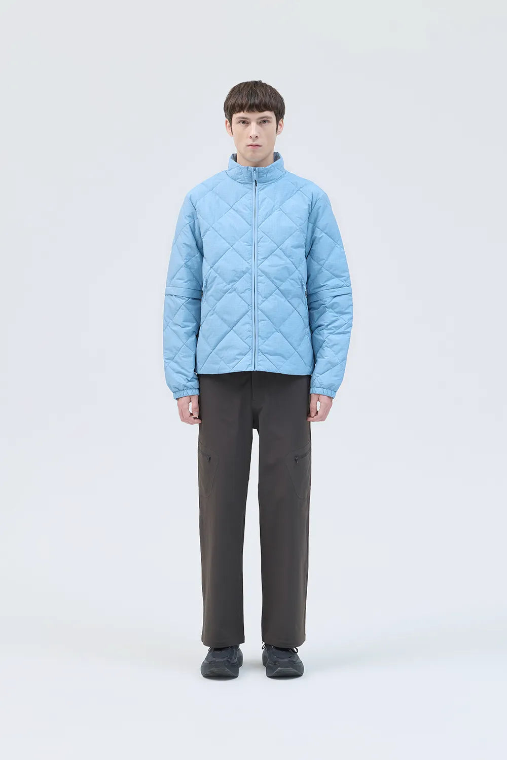 BASE GRID LT DOWN ZIP CHECK JACKET [2COLORS]