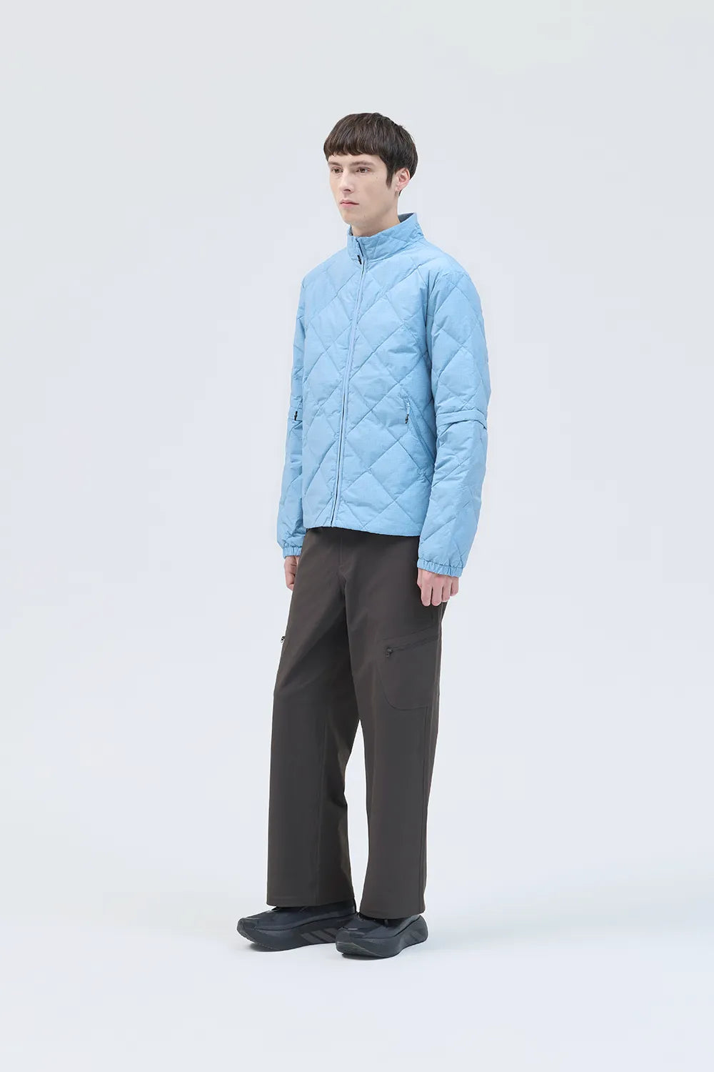 BASE GRID LT DOWN ZIP CHECK JACKET [2COLORS]