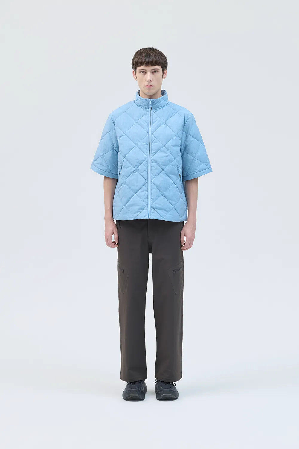 BASE GRID LT DOWN ZIP CHECK JACKET [2COLORS]