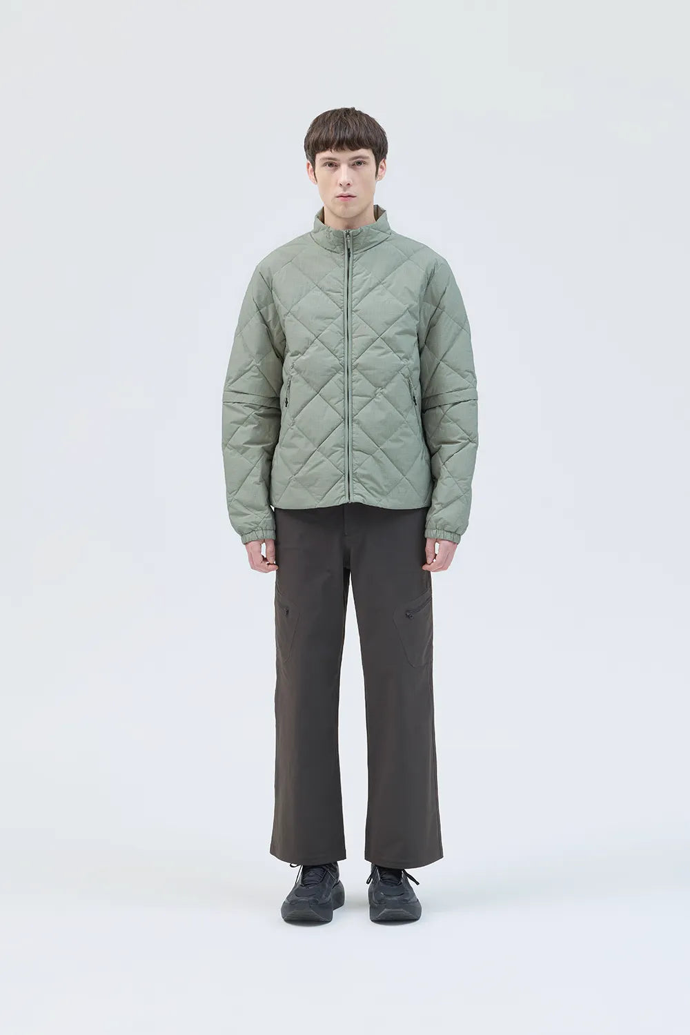 BASE GRID LT DOWN ZIP CHECK JACKET [2COLORS]