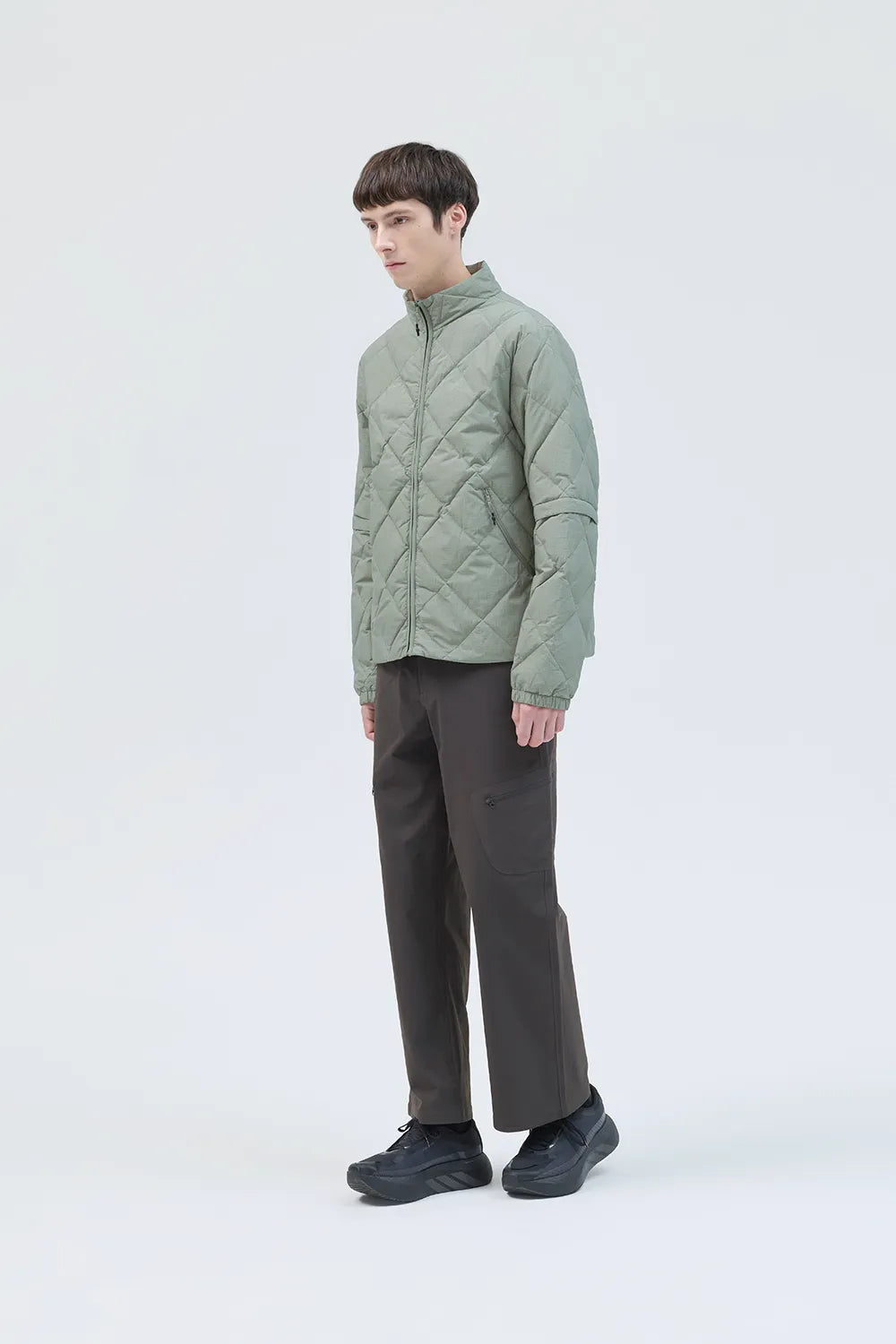 BASE GRID LT DOWN ZIP CHECK JACKET [2COLORS]