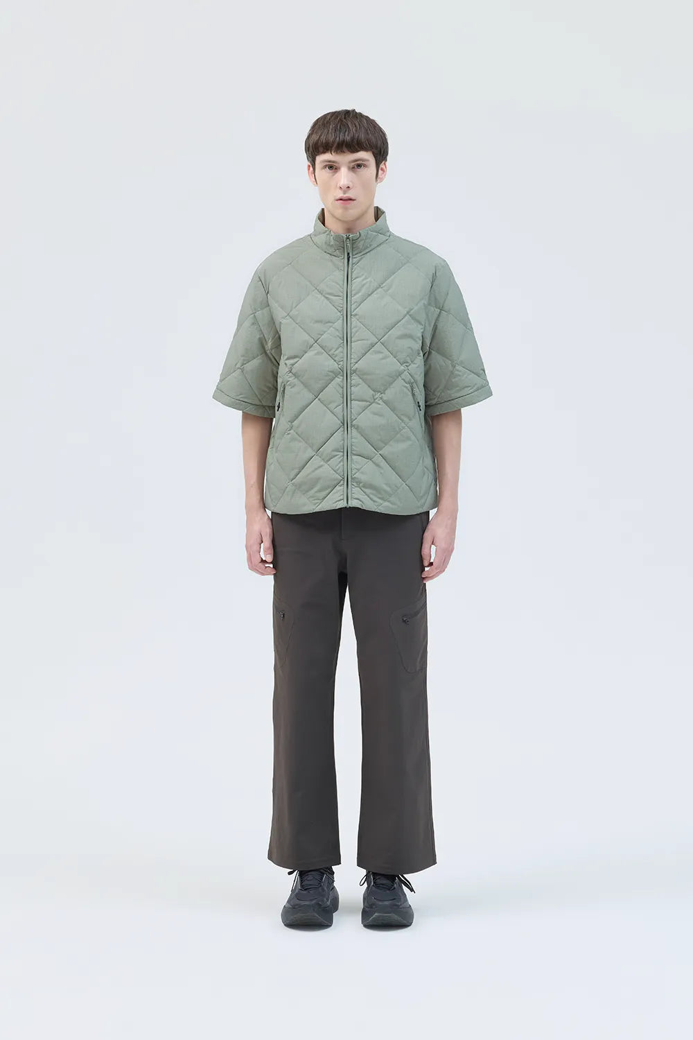 BASE GRID LT DOWN ZIP CHECK JACKET [2COLORS]