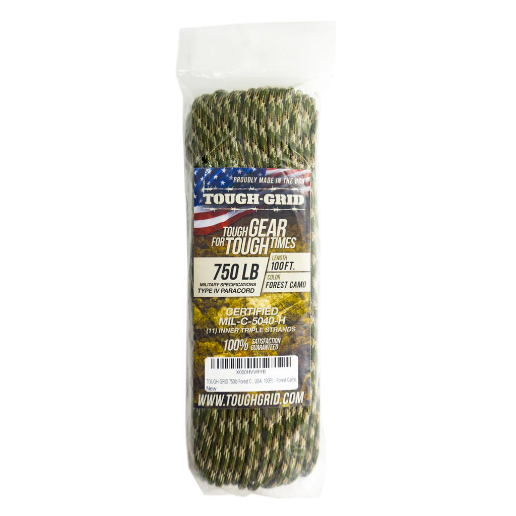 750LB MIL SPEC PARACORD 100FT