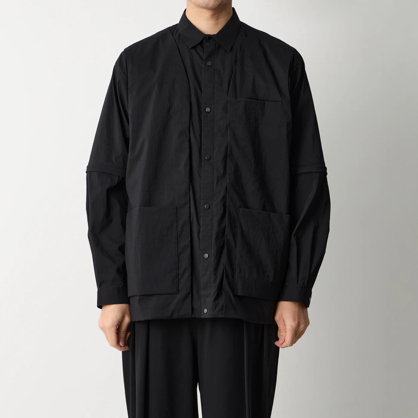 ZIP OFF LAYERED SHIRT