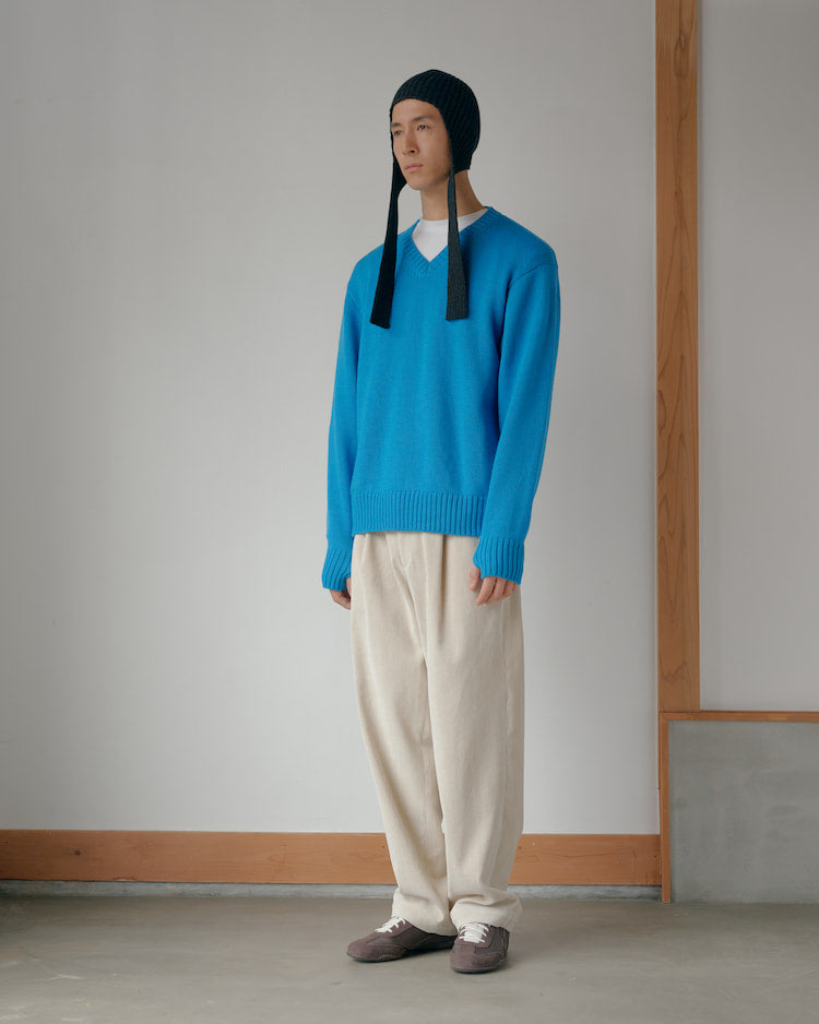 Double Pleated Wide Wale Cords [2COLORS]