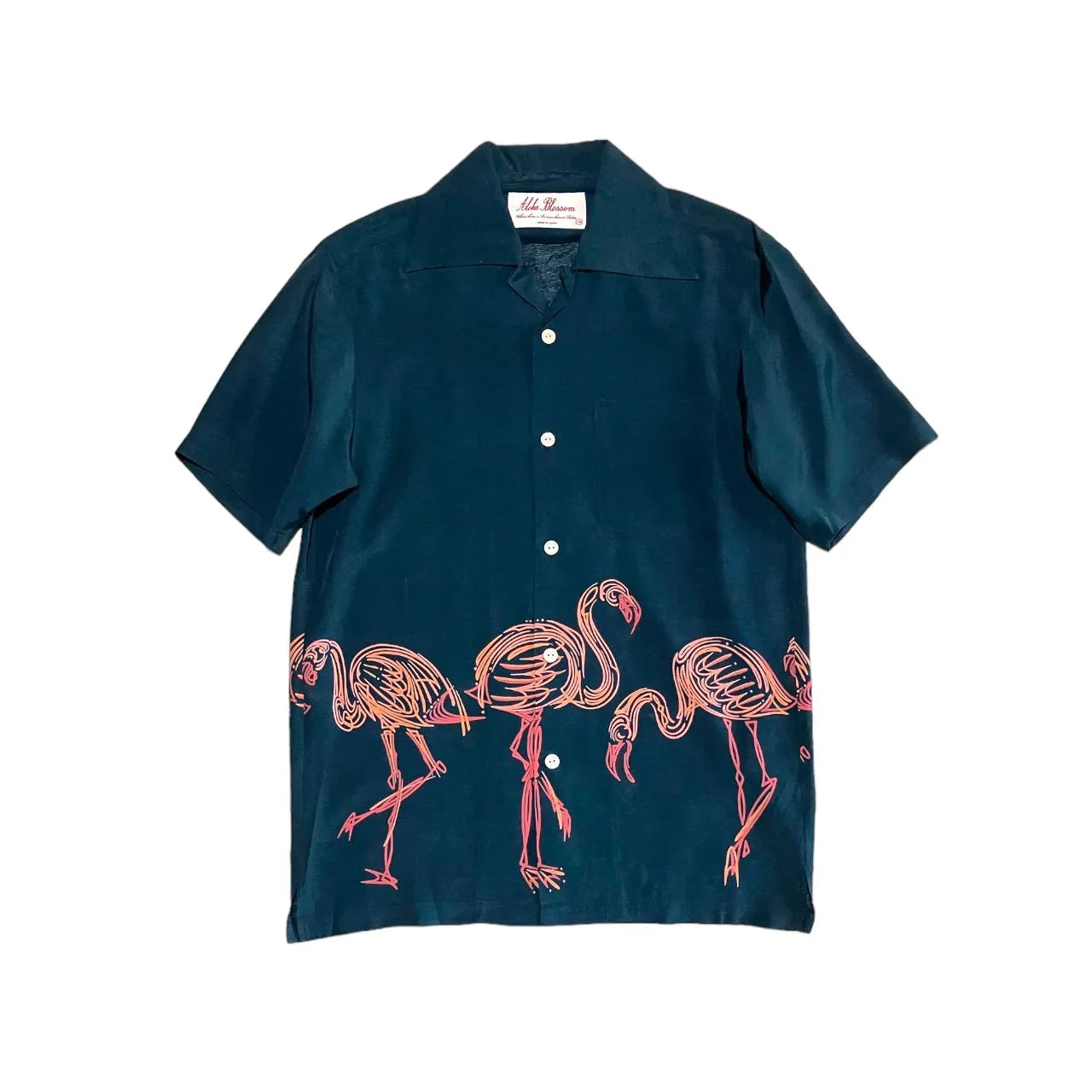 FLAMINGO SHORT SLEEVE - NAVY×PINK