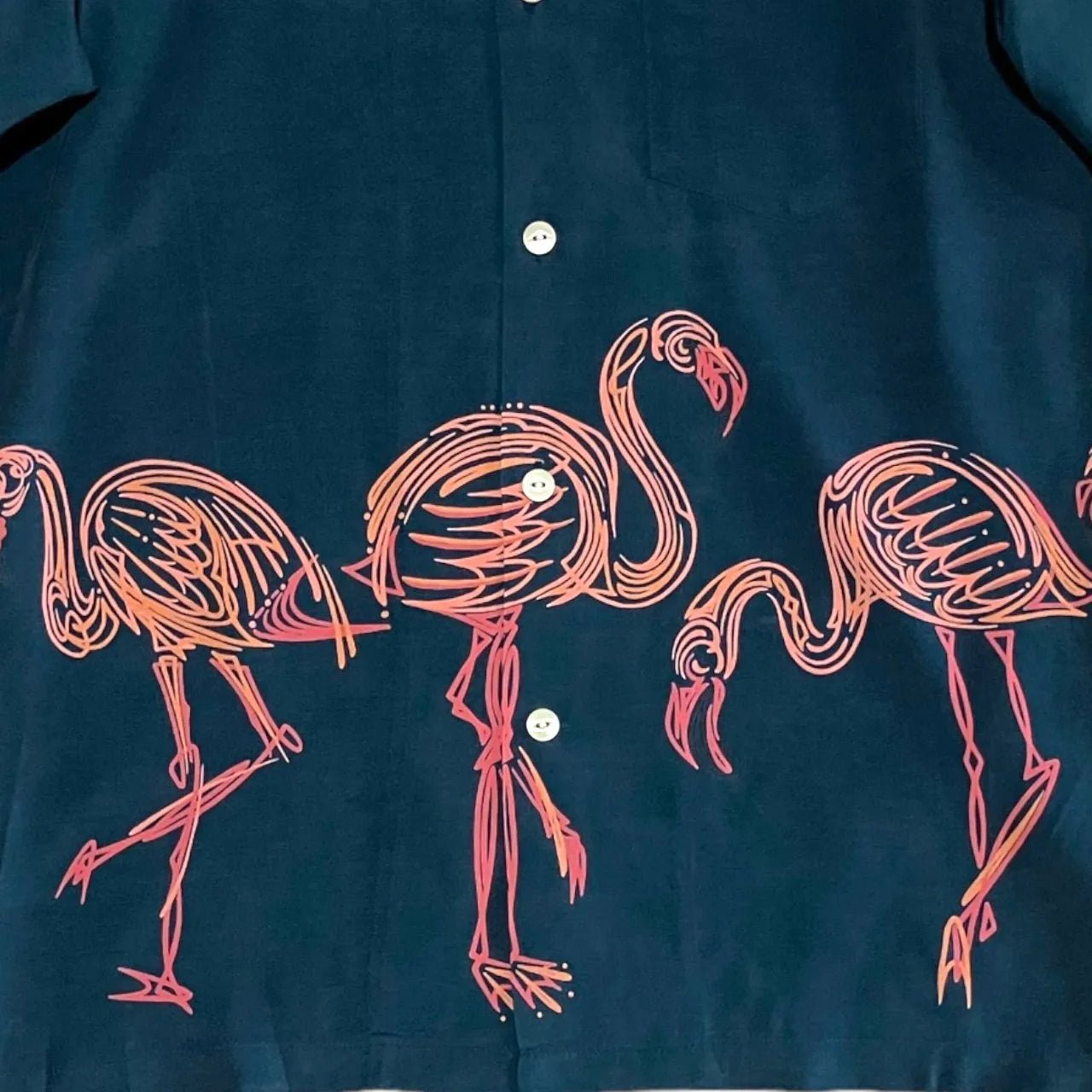 FLAMINGO SHORT SLEEVE - NAVY×PINK