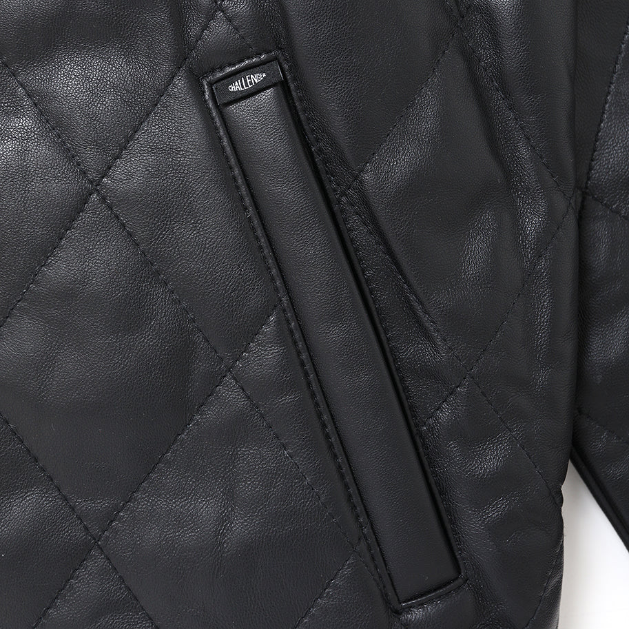 QUILTING LEATHER JACKET [2 COLORS]