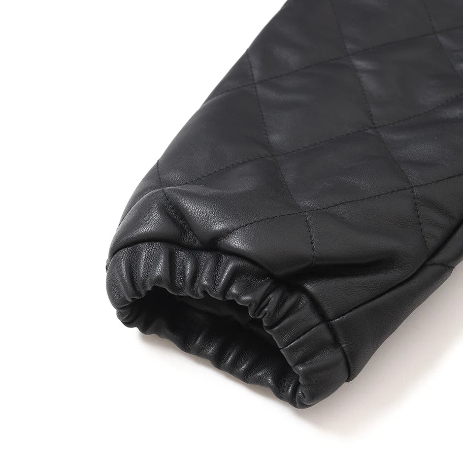QUILTING LEATHER JACKET [2 COLORS]