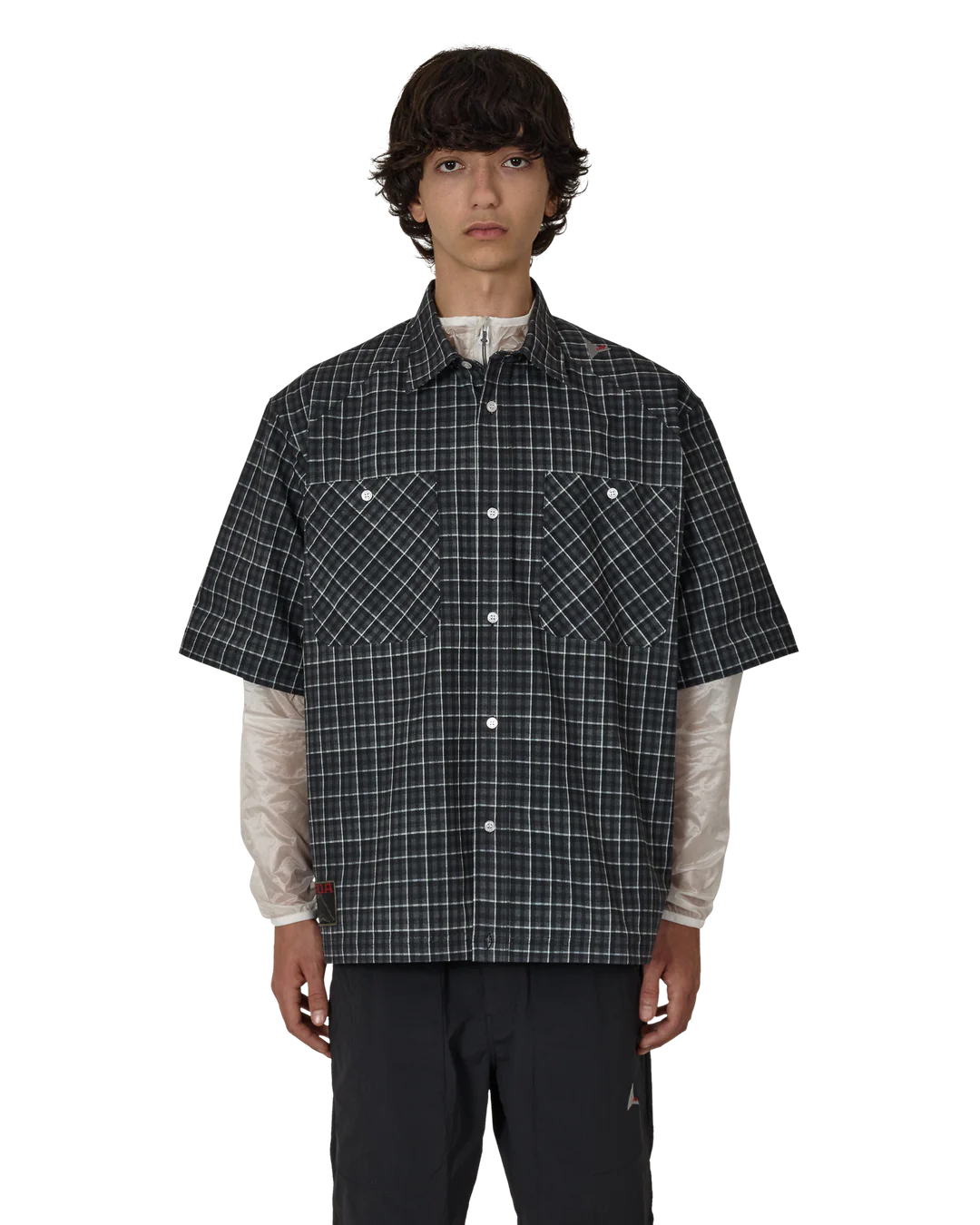 Aair Floweave Printed Check Short Sleeve Shirt