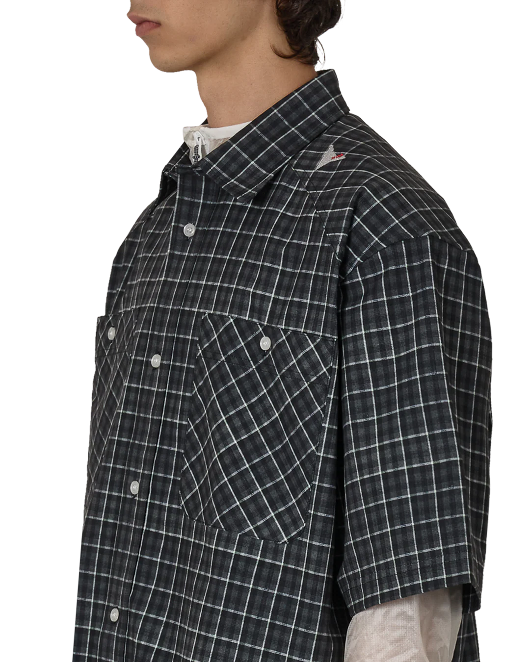Aair Floweave Printed Check Short Sleeve Shirt