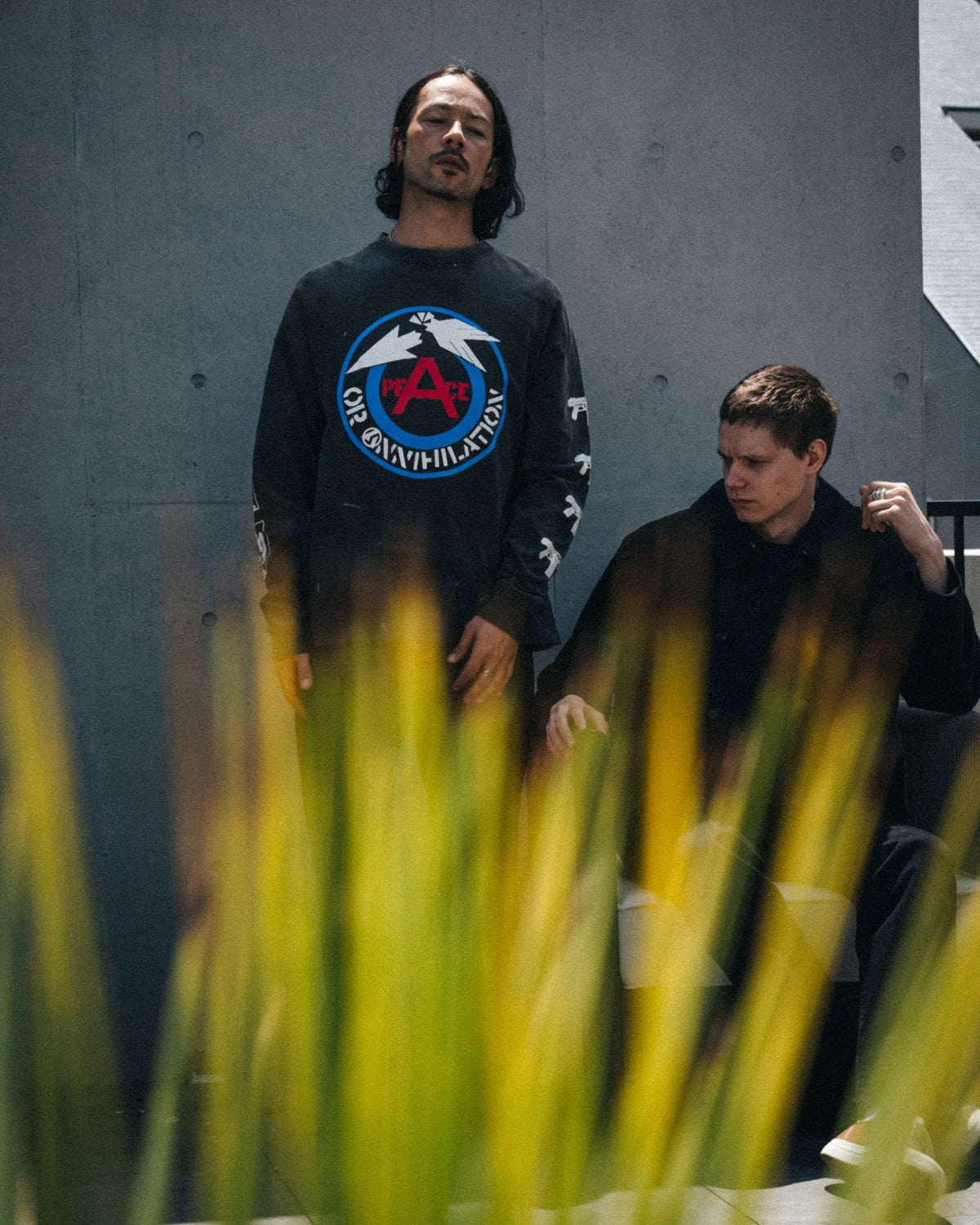 SM-MK1-0000-020/LS T-SHIRT/PEACE/BLACK