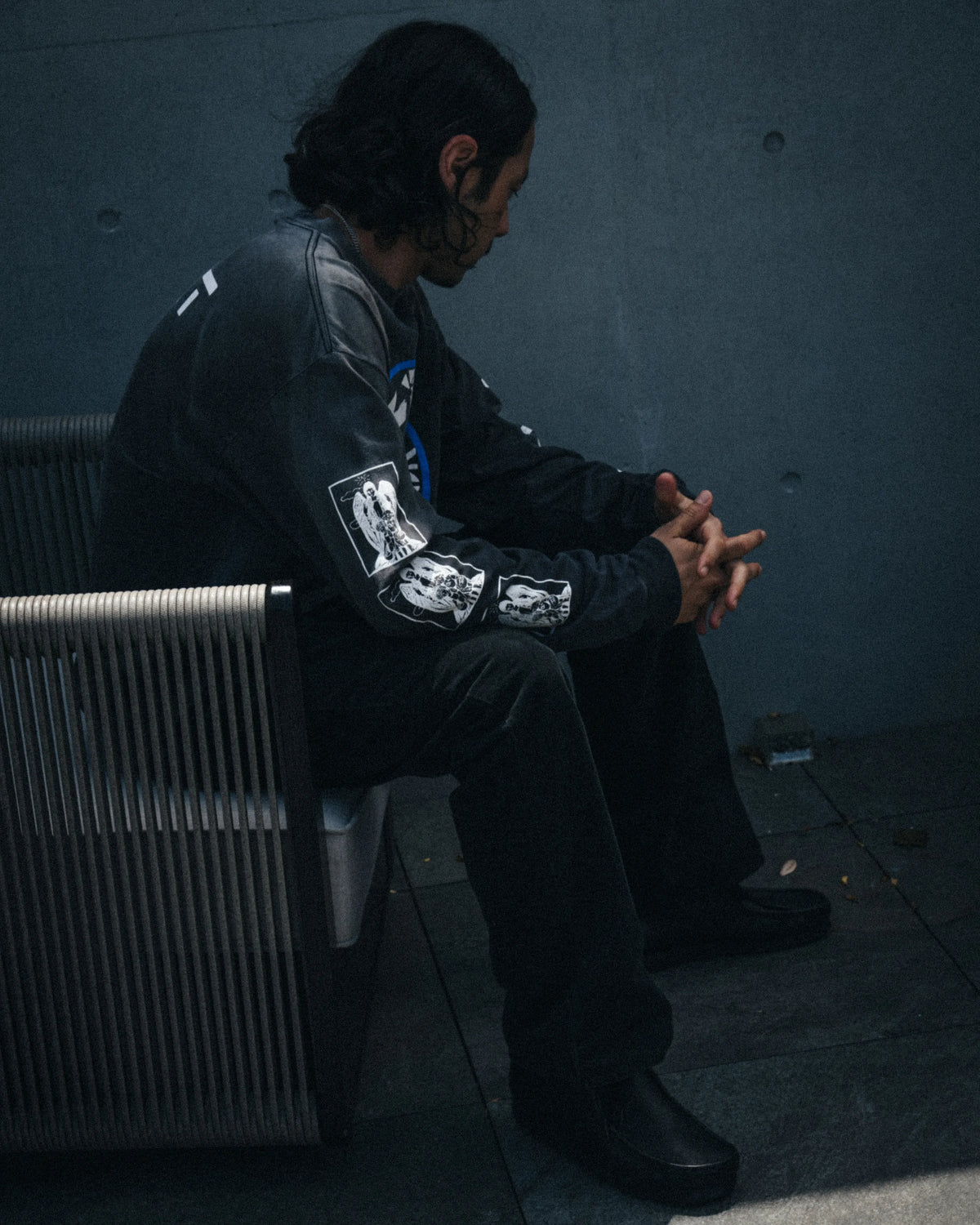 SM-MK1-0000-020/LS T-SHIRT/PEACE/BLACK
