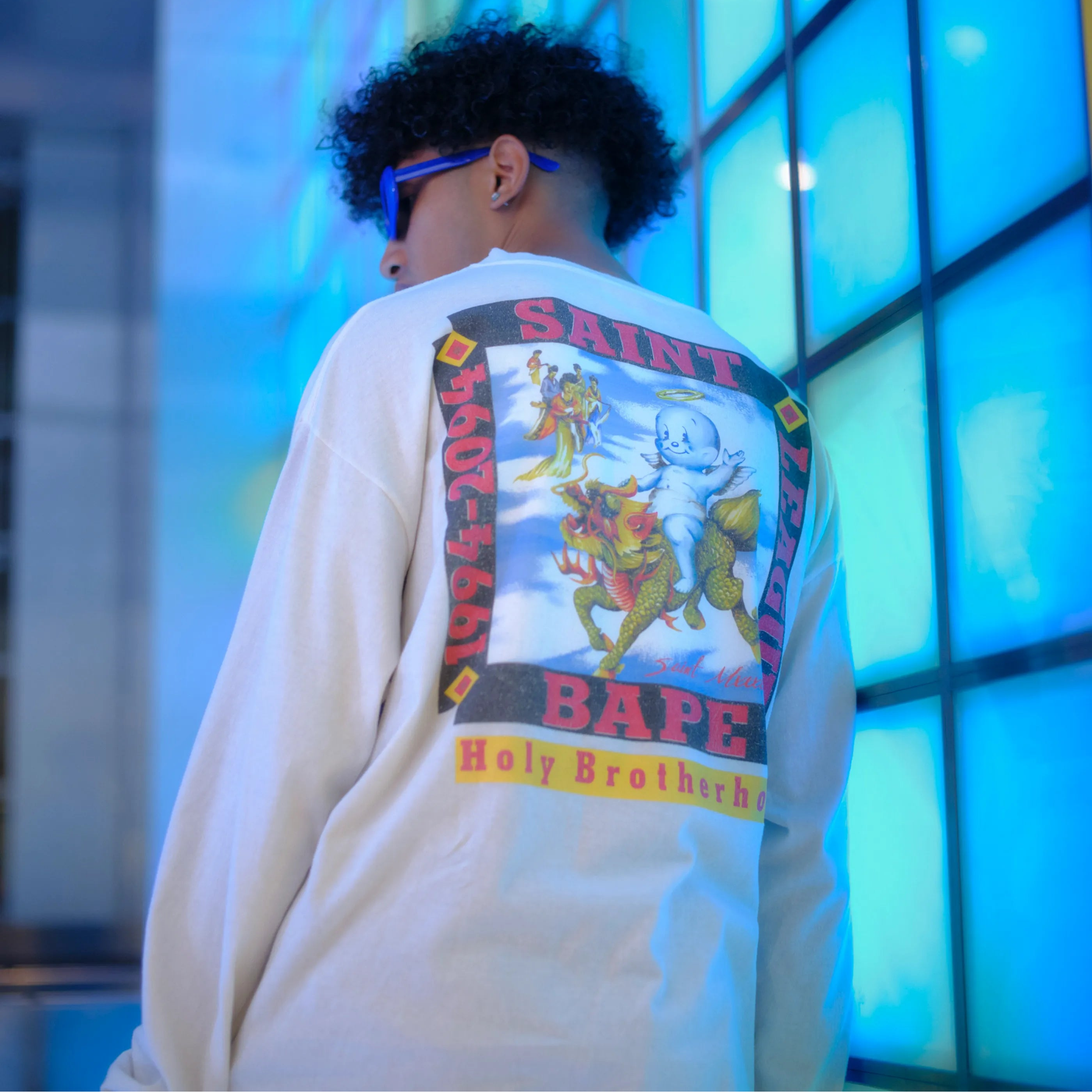 SM-MK1-0000-C39/BAPE_LS T-SHIRT/POOL/WHITE