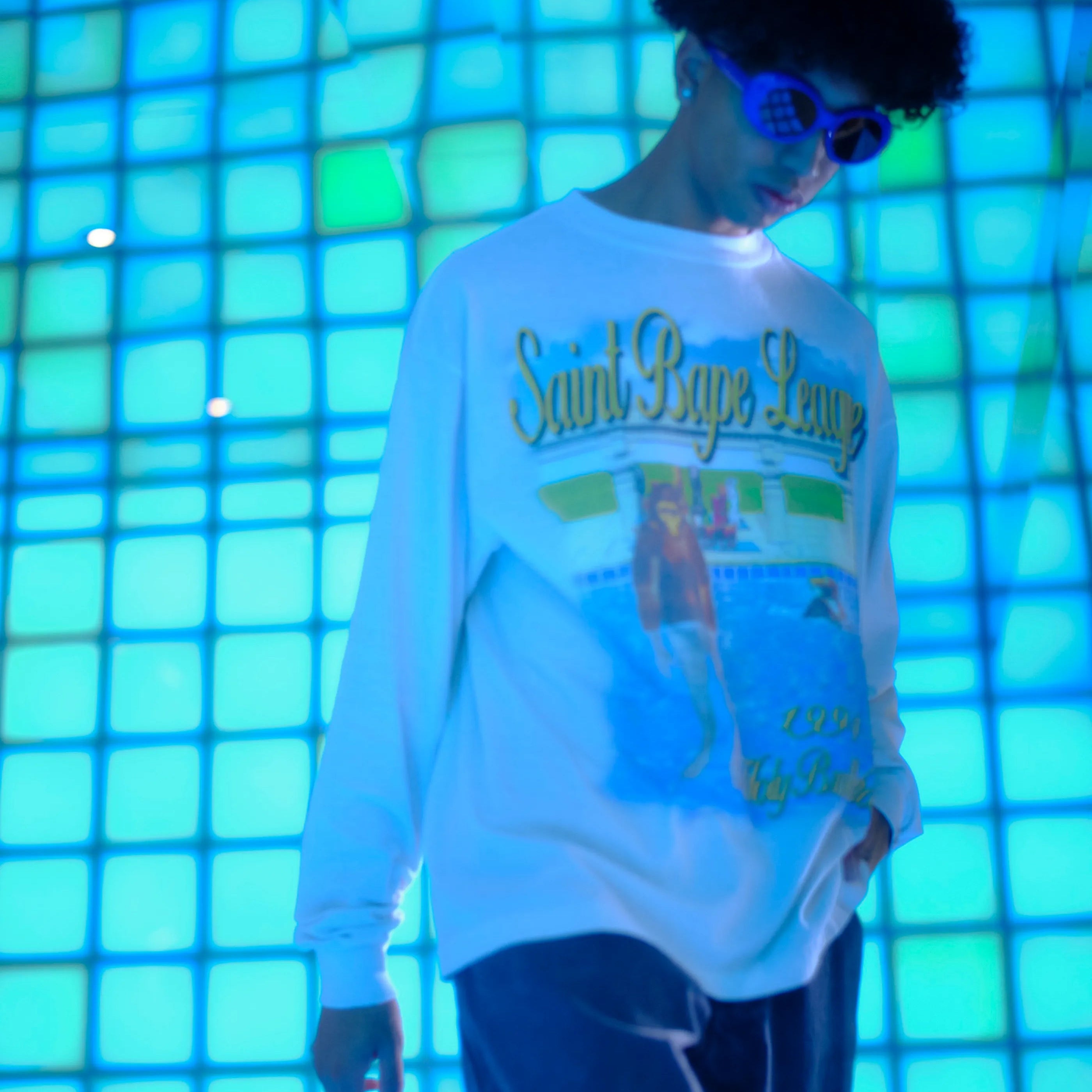 SM-MK1-0000-C39/BAPE_LS T-SHIRT/POOL/WHITE