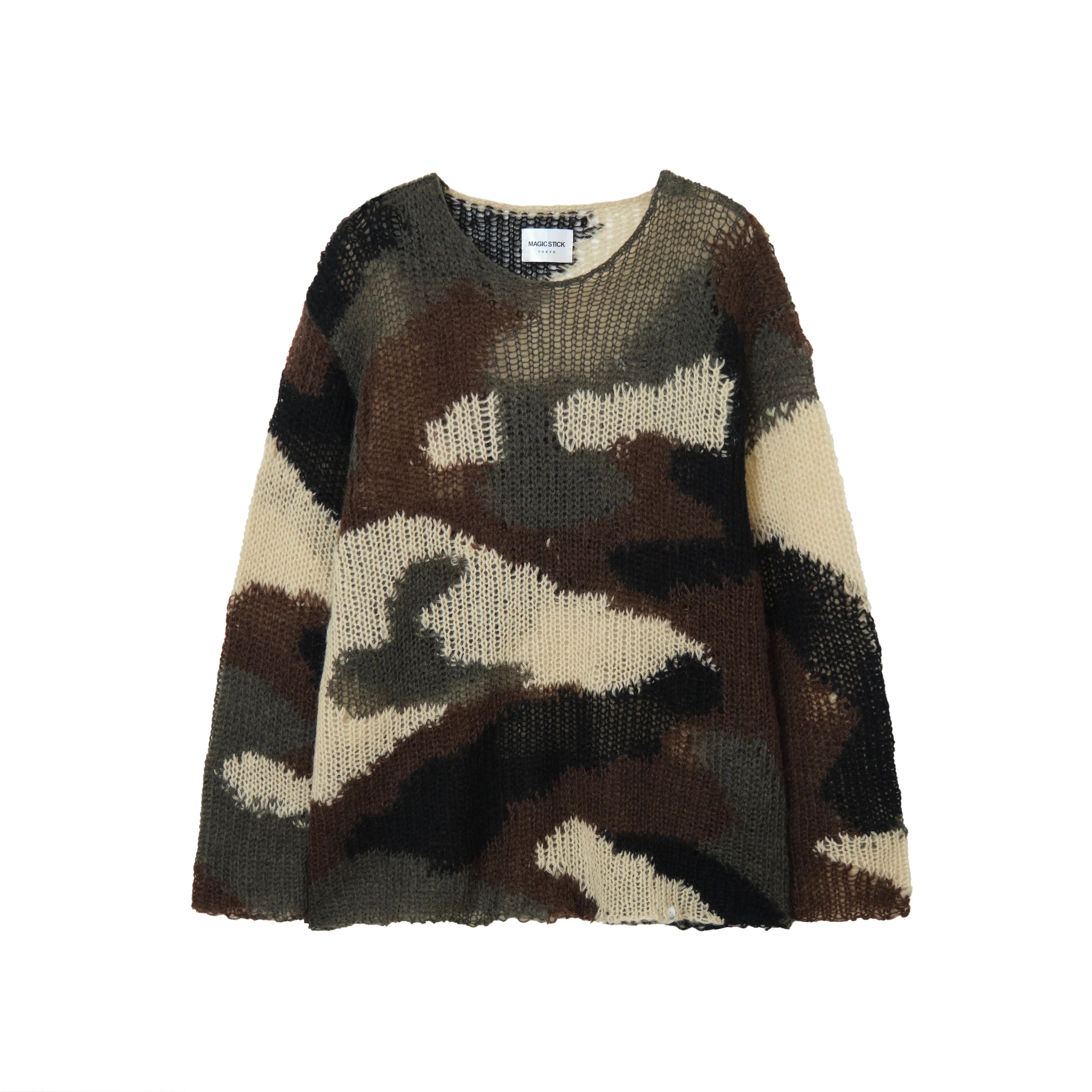 Mohair Camo crew knit