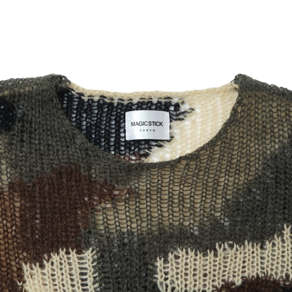 Mohair Camo crew knit