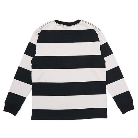 L/S HEAVYWEIGHT BORDER TEE [GRAY×BLACK]