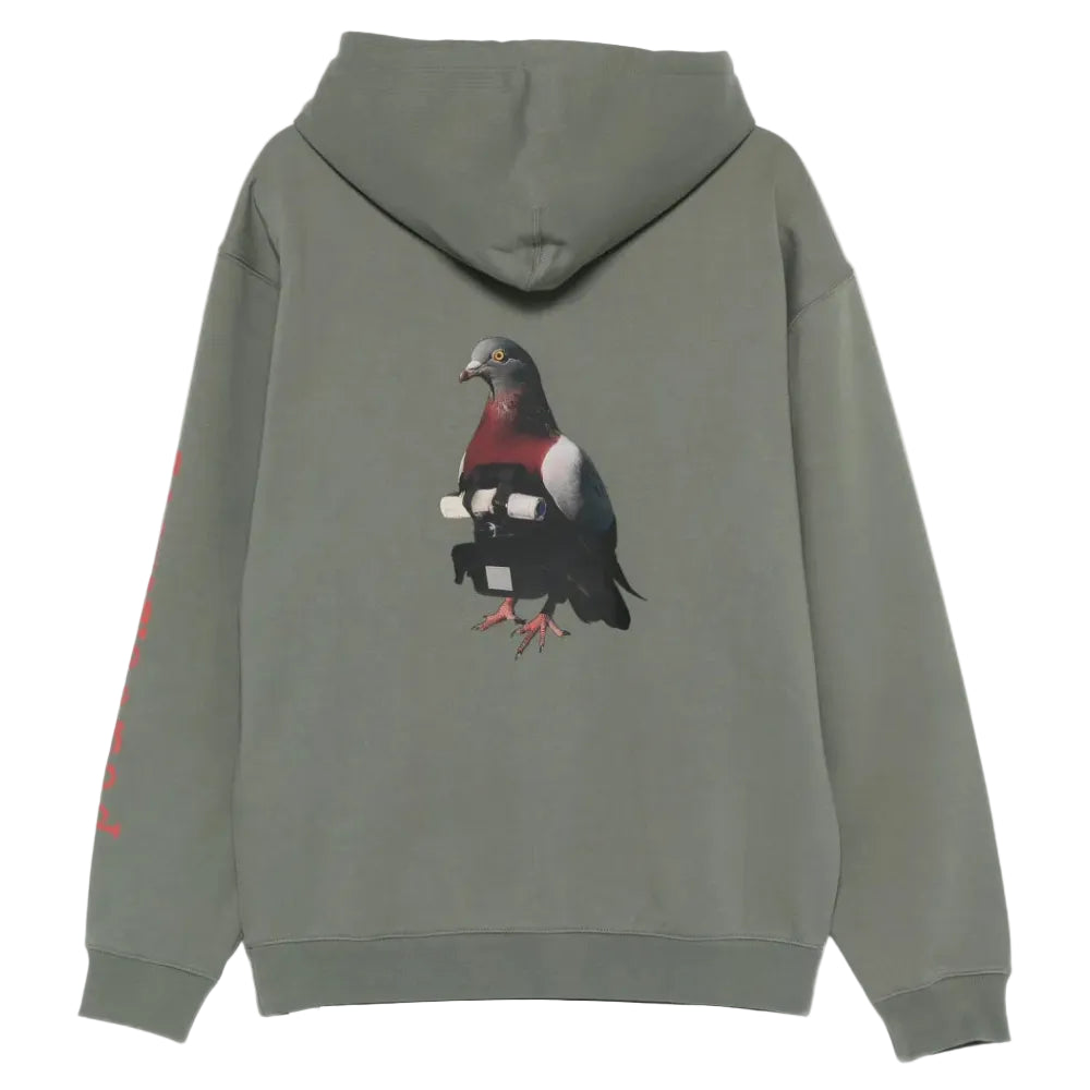 Loose Fit Hoodie Pigeon Print
