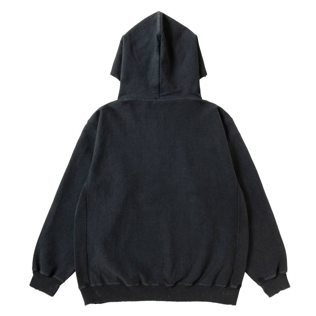 DAMAGED HALF ZIP HOODY [2 COLORS]