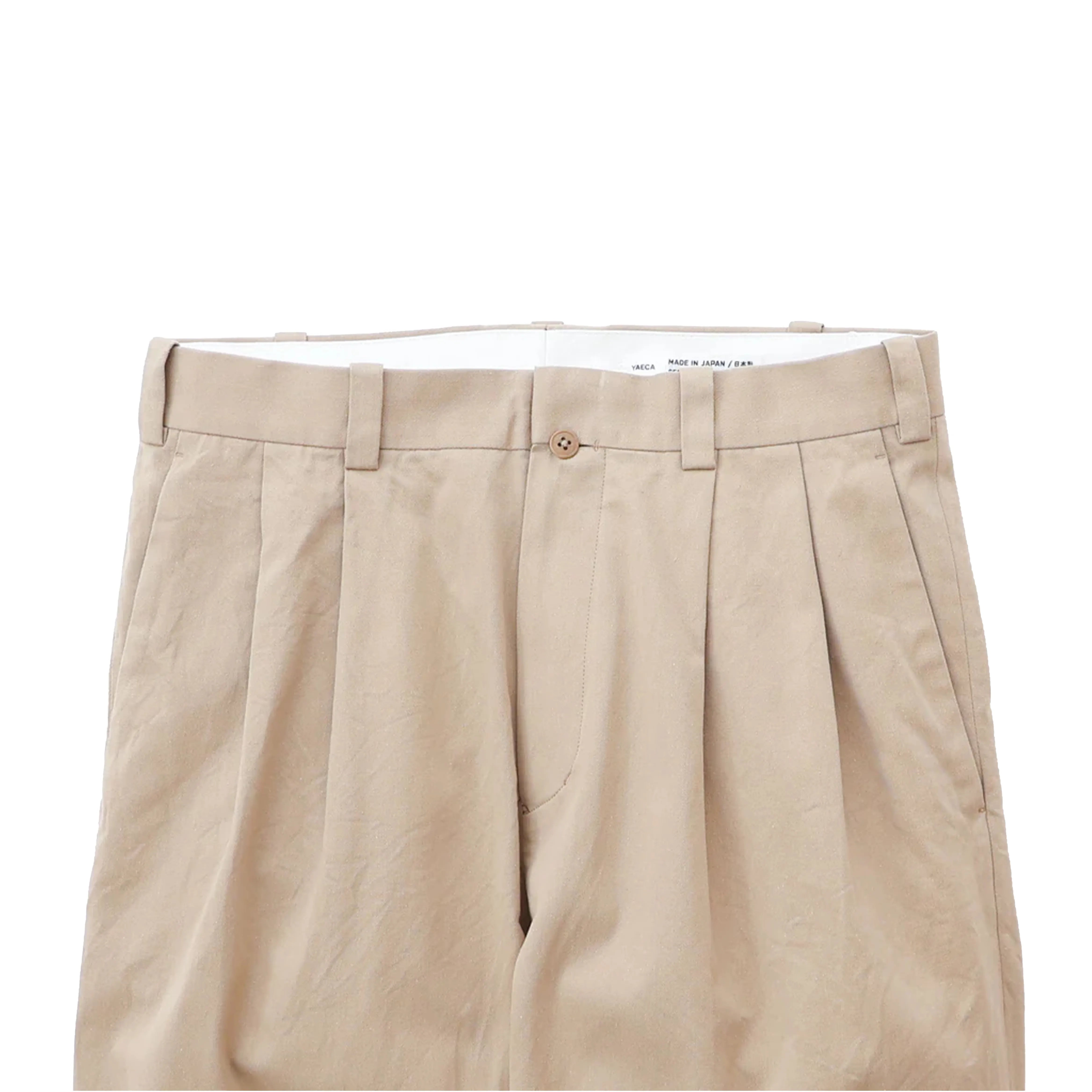 M チノパンツ ツータックストレート Chino Trousers, Two-Tuck Straight