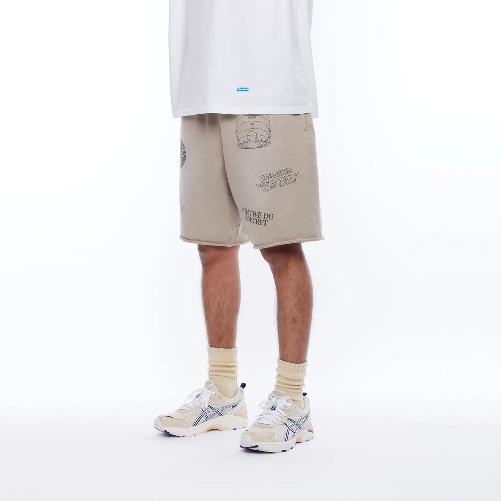 HANDWRITING PRINT SWEAT SHORTS