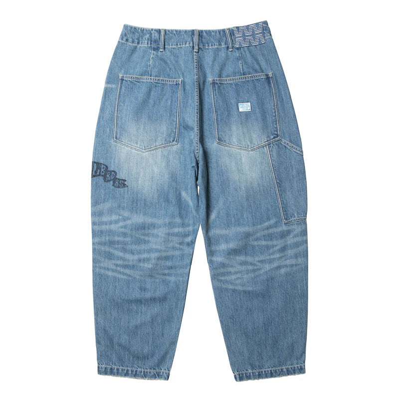 DAMAGED DENIM SARROUEL PANTS