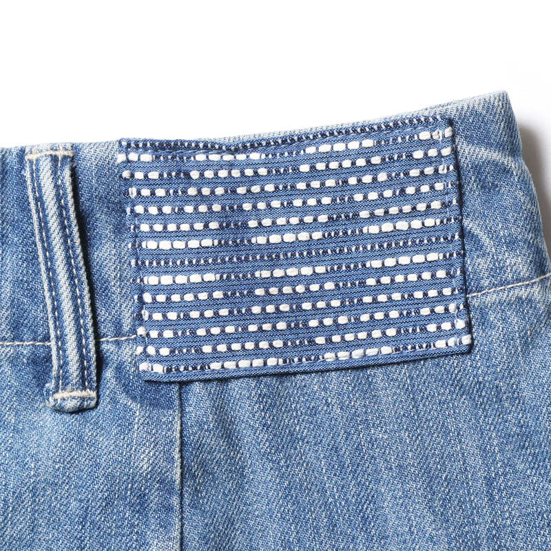 DAMAGED DENIM SARROUEL PANTS
