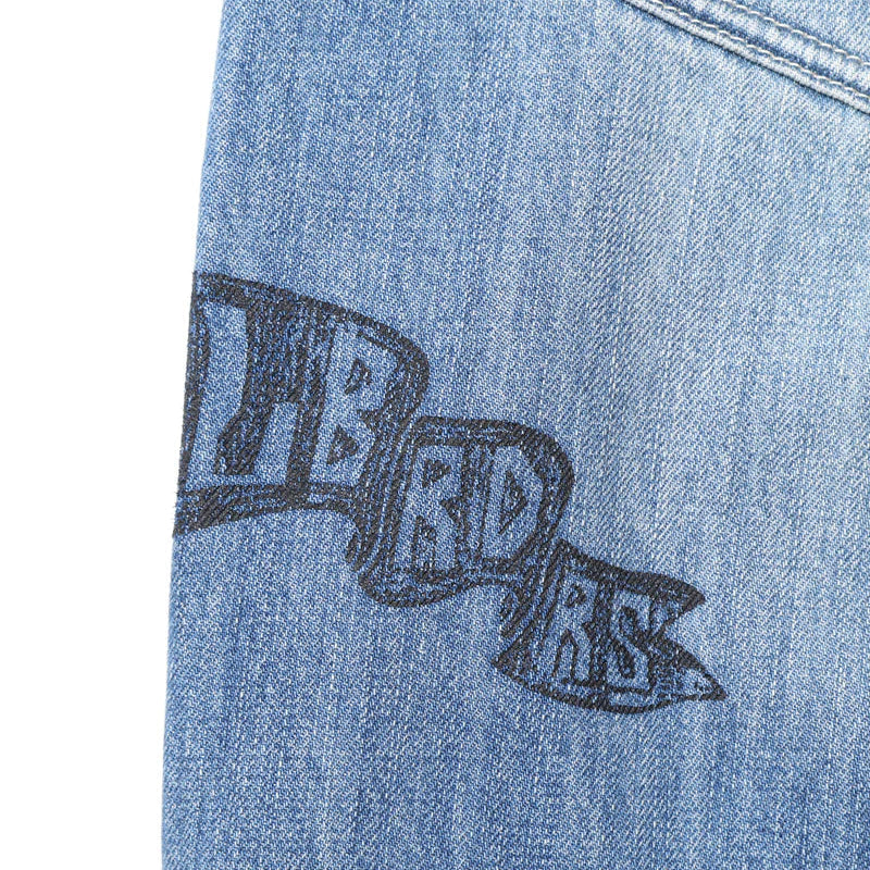 DAMAGED DENIM SARROUEL PANTS