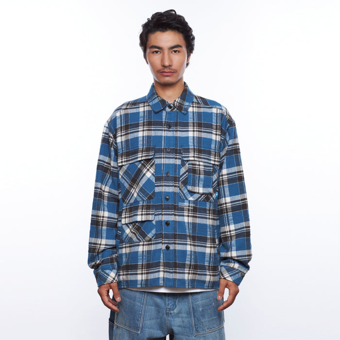 MULTI POCKETS PLAID SHIRT [3 COLORS]