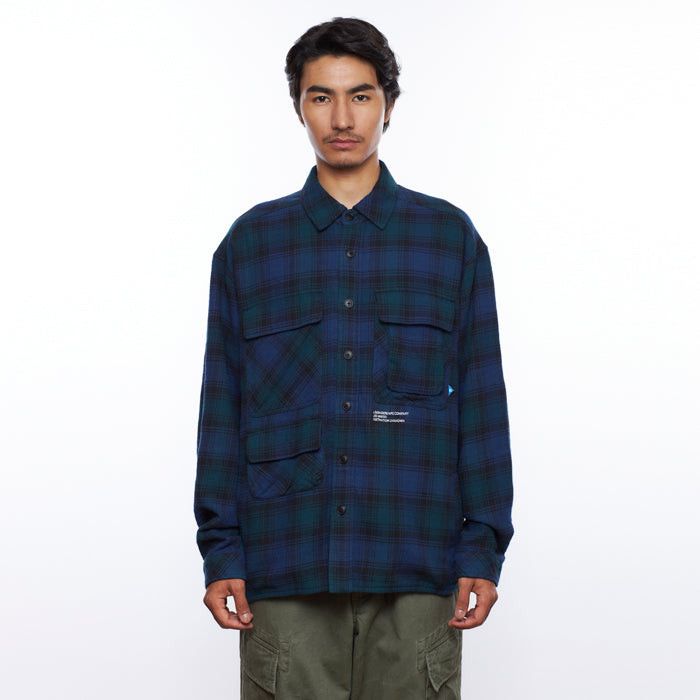 MULTI POCKETS PLAID SHIRT [3 COLORS]