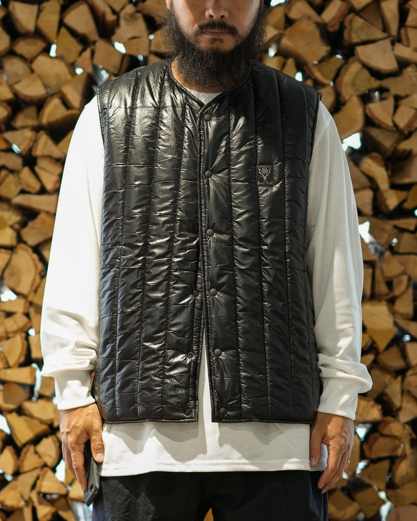 South2 West8 / Quilted Crew Neck Vest - Nylon Ripstop