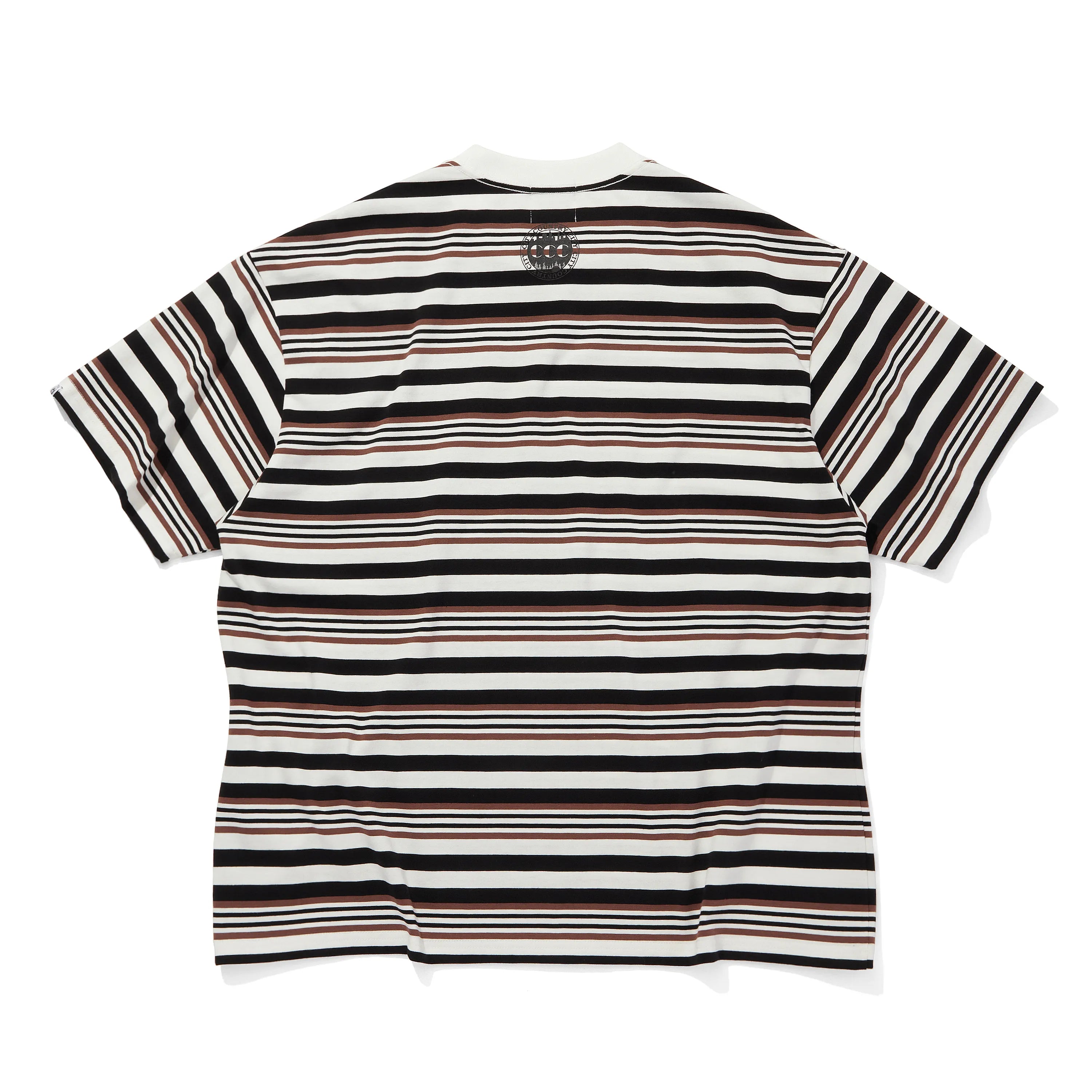 EMBROIDERED LOGO MULTI BORDER T-SHIRT [2 COLORS]