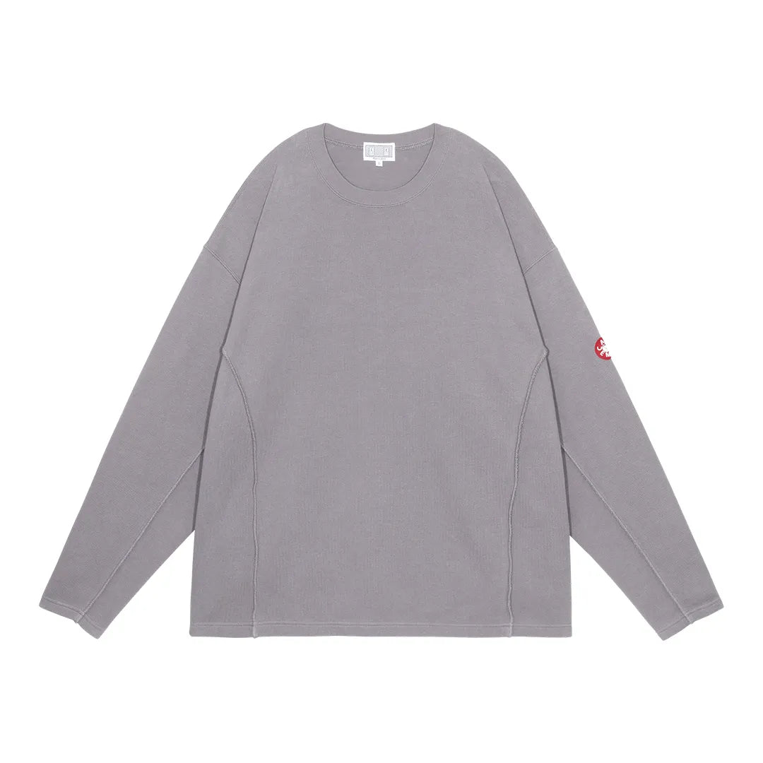 SIDE SEAM DBL KNIT LONG SLEEVE KHAKI