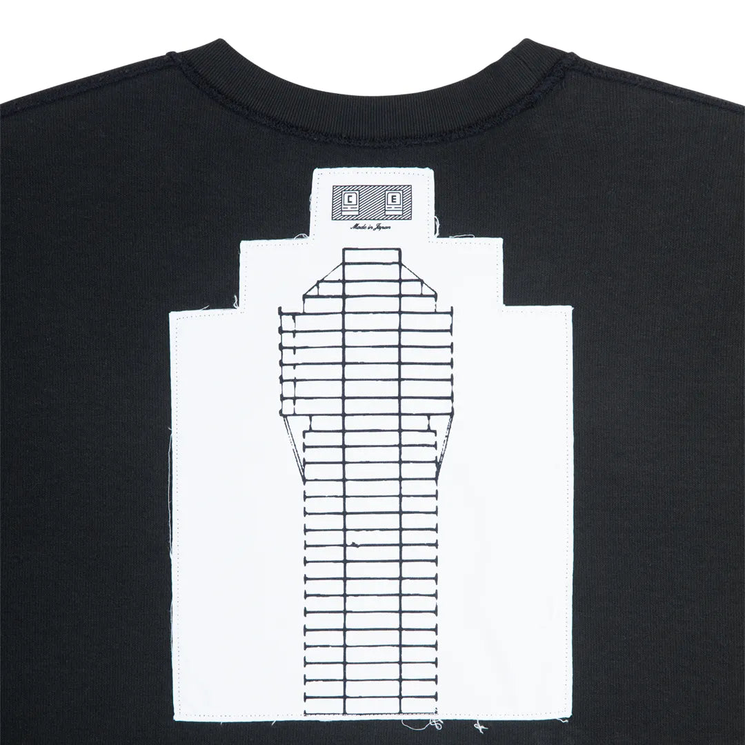 DBL KNIT SHORT SLEEVE CREW NECK BLACK
