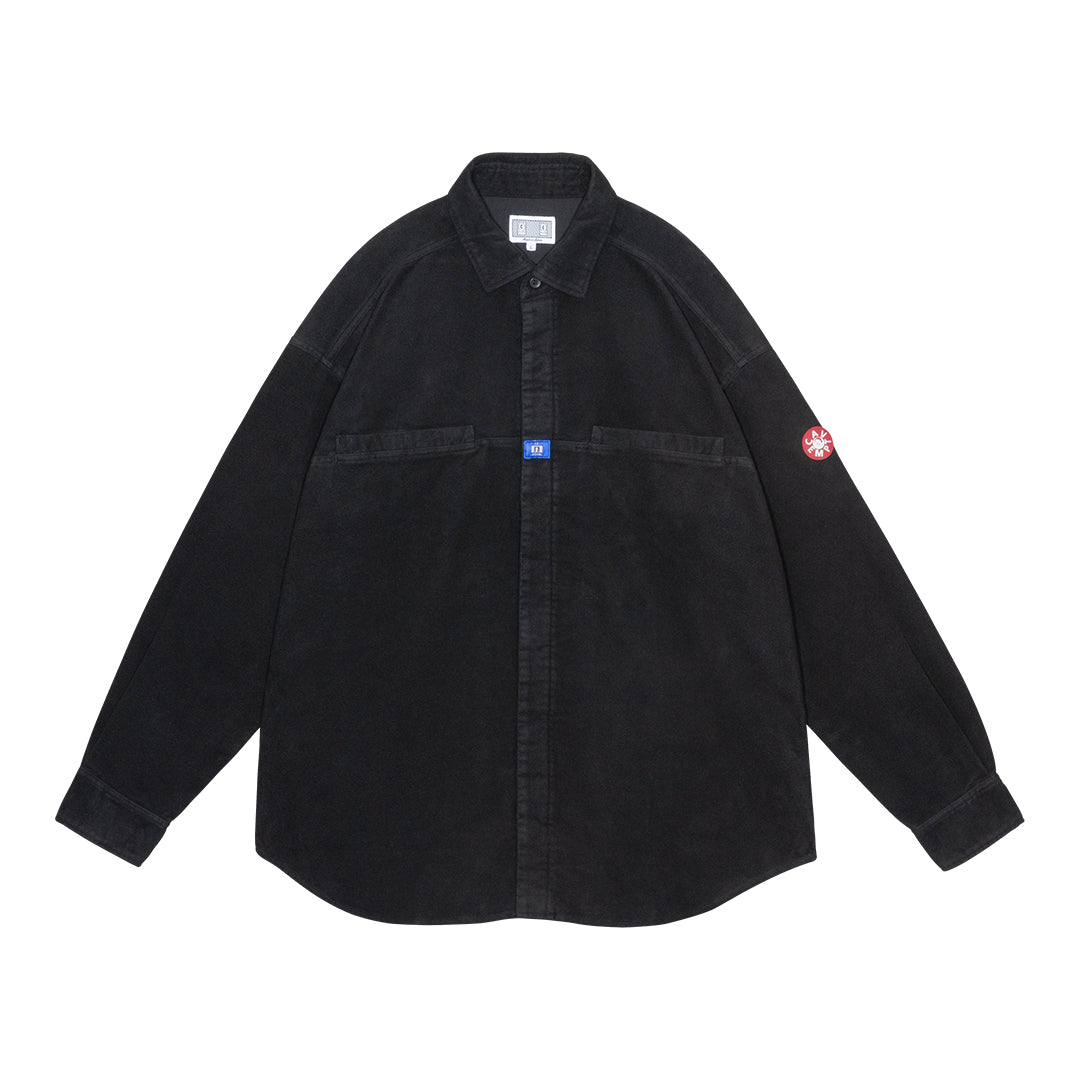 BRUSHED COTTON DESIGN BIG SHIRT BLACK