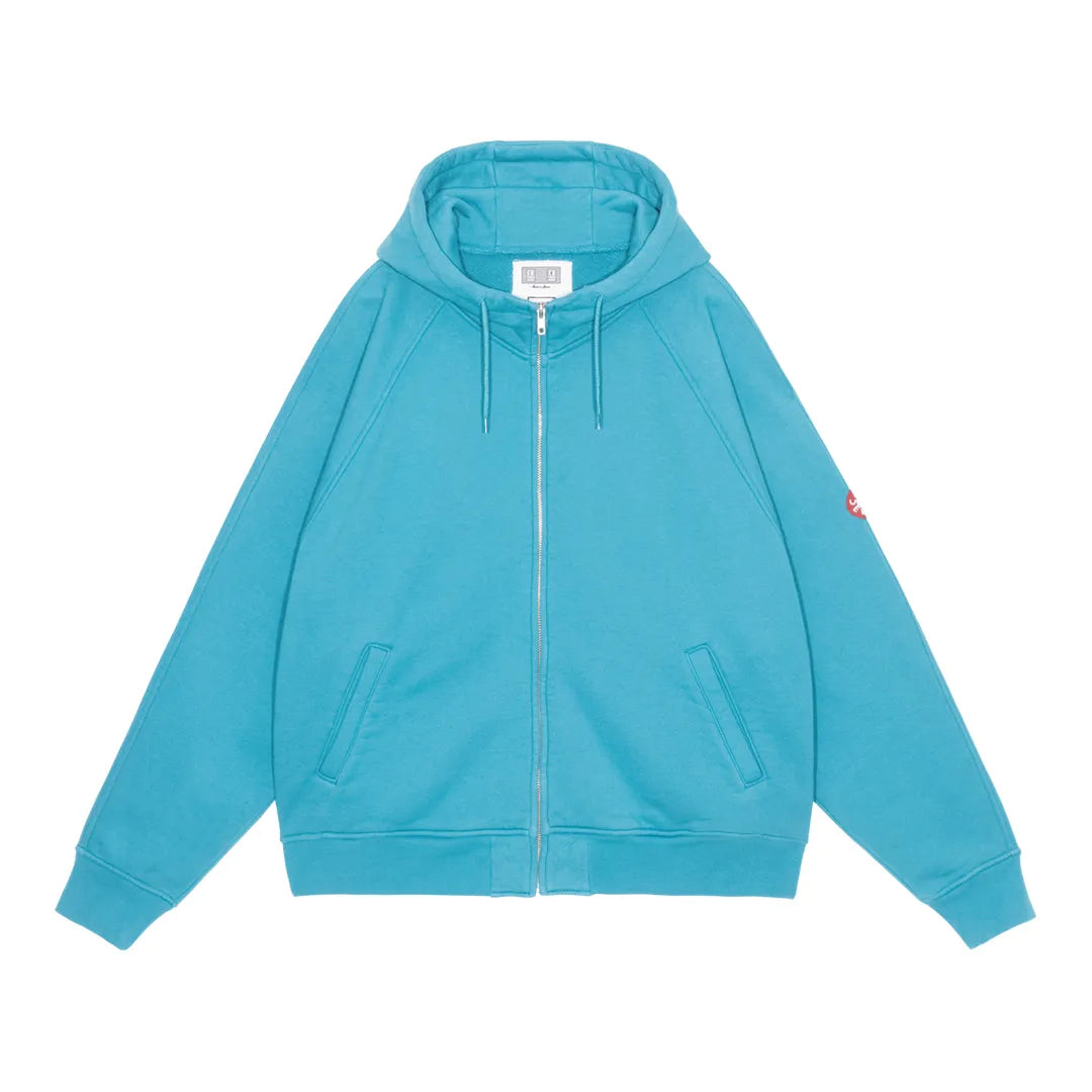 SOLID BIG HEAVY ZIP HOODY GREEN