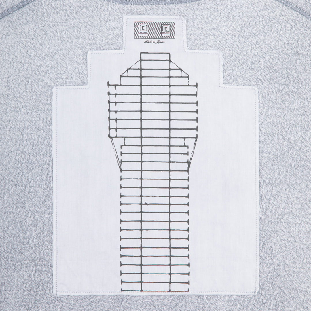 OVERDYE PANEL SHOULDER CREW NECK GREY
