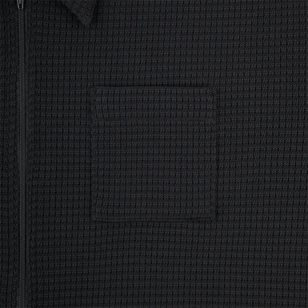 WAFFLE PE JERSEY ZIP SHIRT