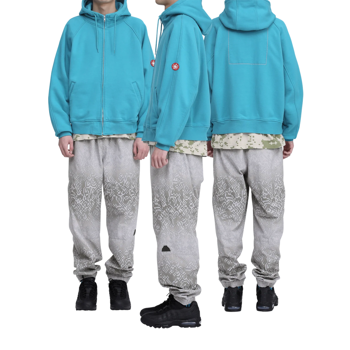 SOLID BIG HEAVY ZIP HOODY GREEN