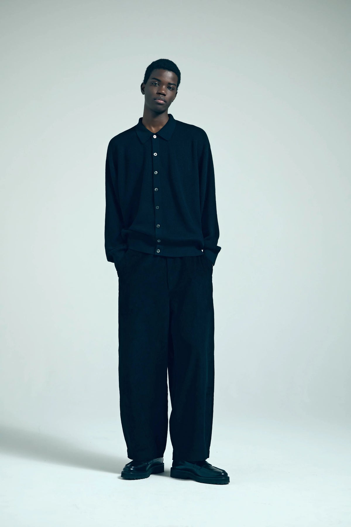 COLLARED KNIT MAFIA SHIRT