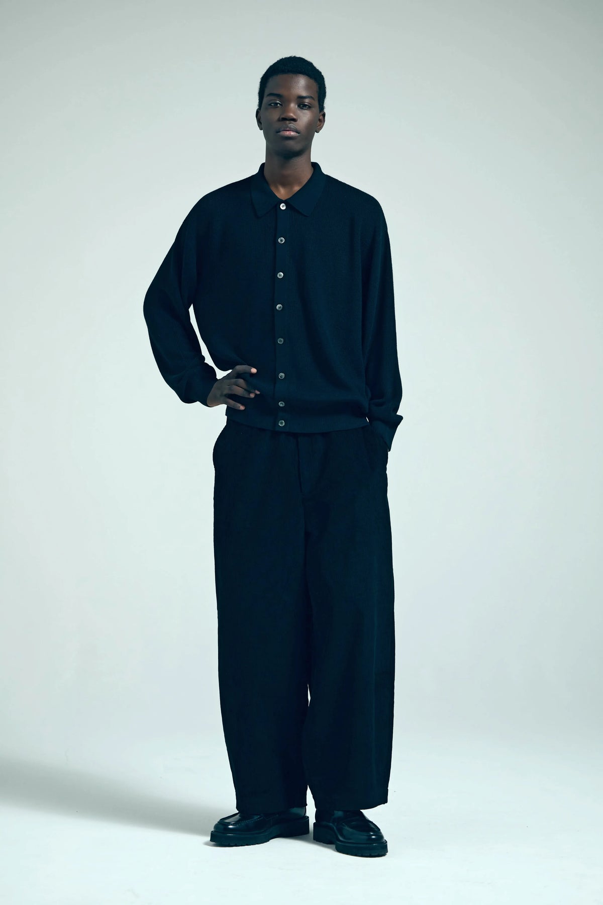 COLLARED KNIT MAFIA SHIRT