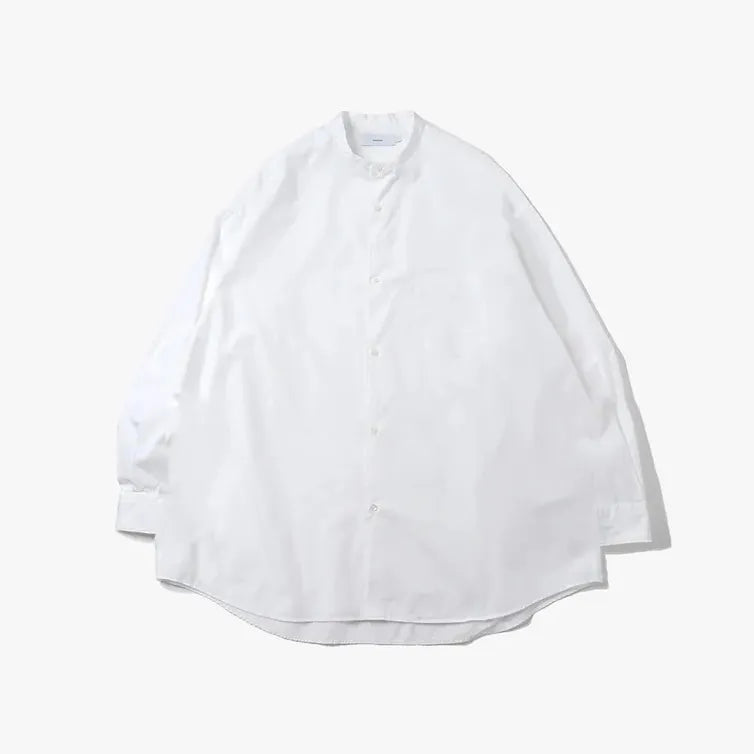 Broad L/S Oversized Band Collar Shirt [3 COLORS]